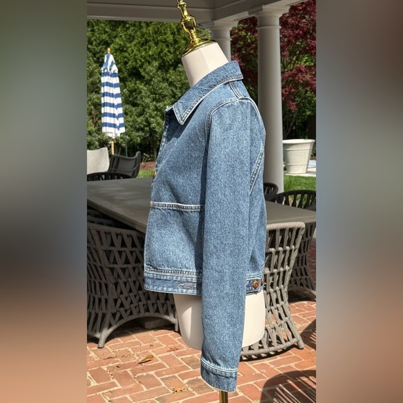Chloe by Chloe Cropped Denim Jacket in Dusty Blue NWOT - Picture 5 of 15